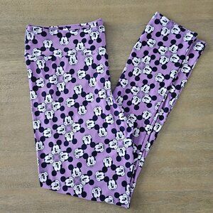 LuLaRoe Leggings All Over Mickey Mouse Purple One Size